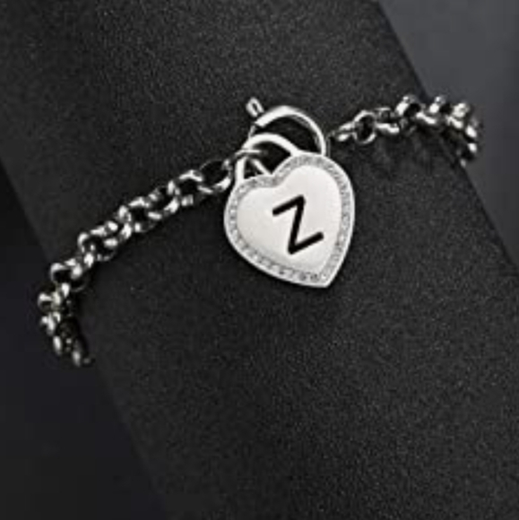 Stainless Steel initial letter bracelet or anklet. ALL LETTERS AVAILABLE - Picture 1 of 4